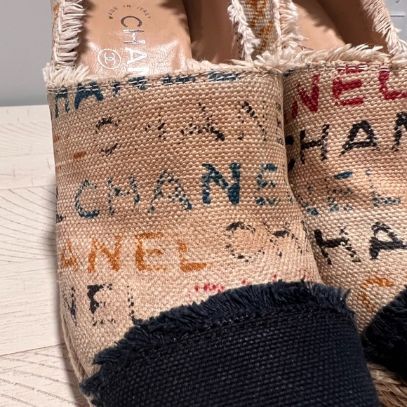 Chanel logo canvass heel wedge size 36 C - Picture 7 of 13